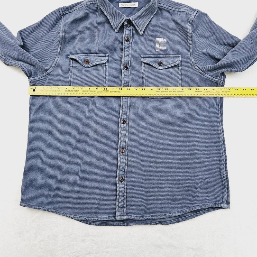 Outerknown Blanket Shirt Mens XL Blue Heavyweight Twill Organic Cotton Surf Core - Picture 7 of 11